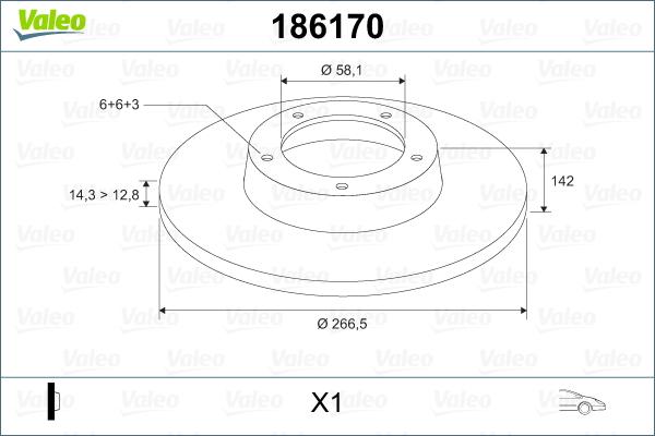 Valeo 186170 - Тормозной диск avtokuzovplus.com.ua