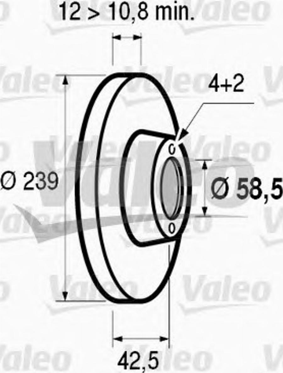 Valeo 186 173 - Гальмівний диск autocars.com.ua