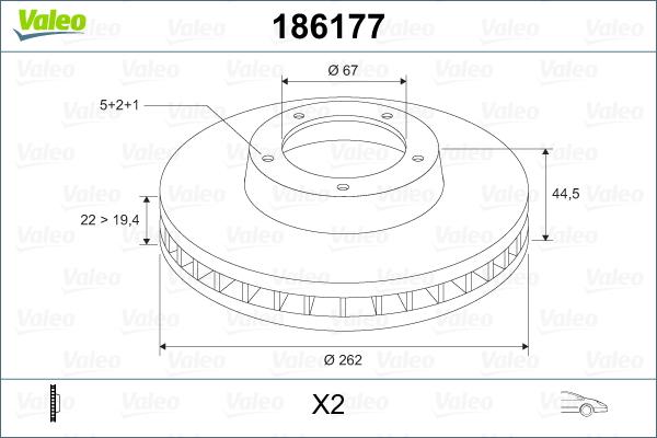 Valeo 186177 - Тормозной диск avtokuzovplus.com.ua