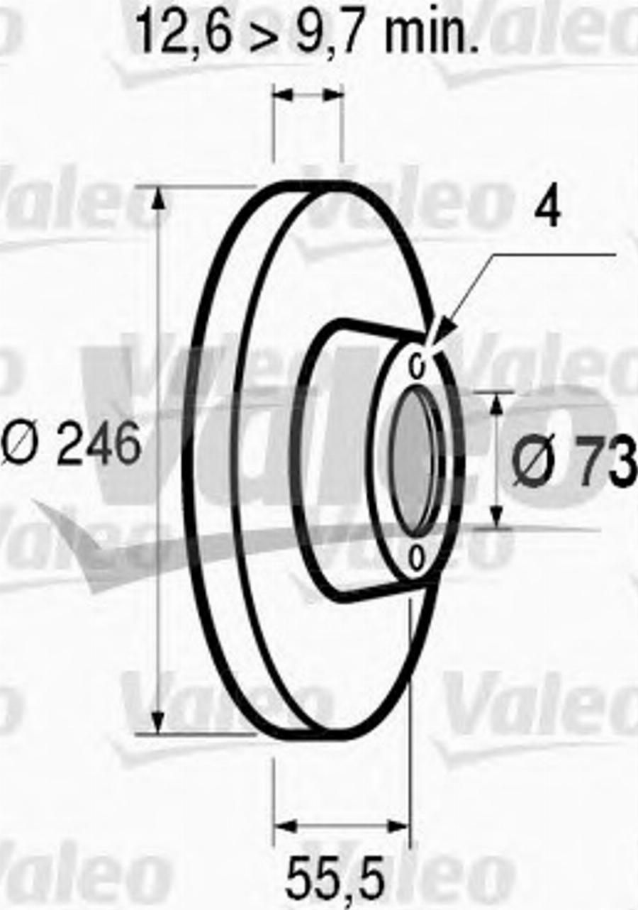 Valeo 186193 - Гальмівний диск autocars.com.ua