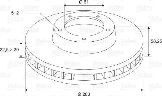 Valeo 186224 - Гальмівний диск autocars.com.ua