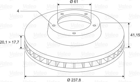 Valeo 186229 - Тормозной диск autodnr.net