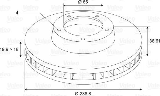 Valeo 186246 - Тормозной диск avtokuzovplus.com.ua