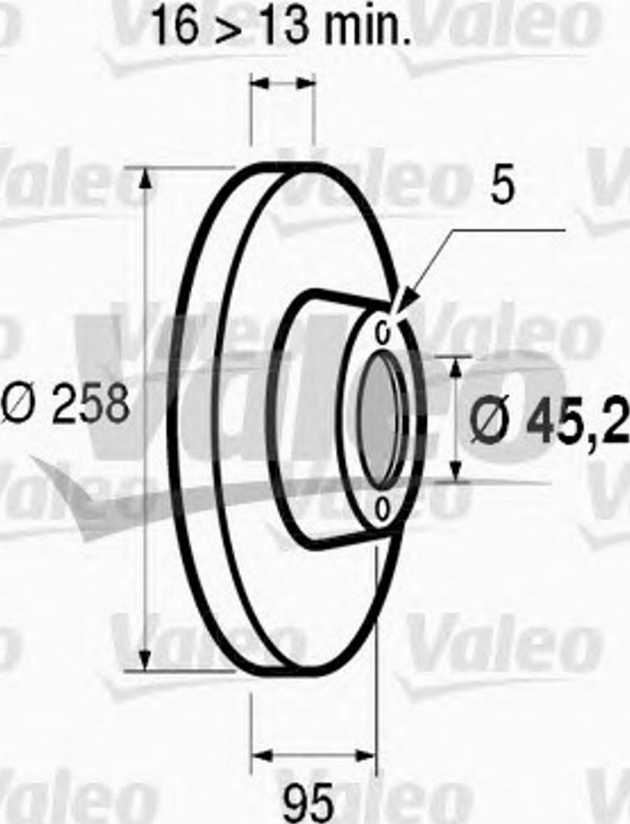 Valeo 186 252 - Гальмівний диск autocars.com.ua