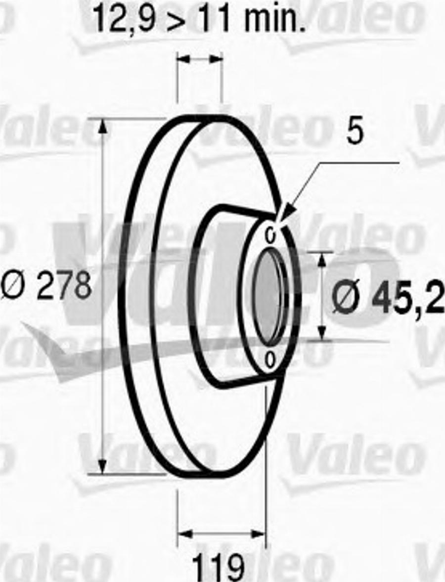 Valeo 186 253 - Тормозной диск avtokuzovplus.com.ua