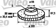 Valeo 186255 - Гальмівний диск autocars.com.ua