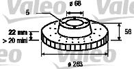 Valeo 186263 - Гальмівний диск autocars.com.ua