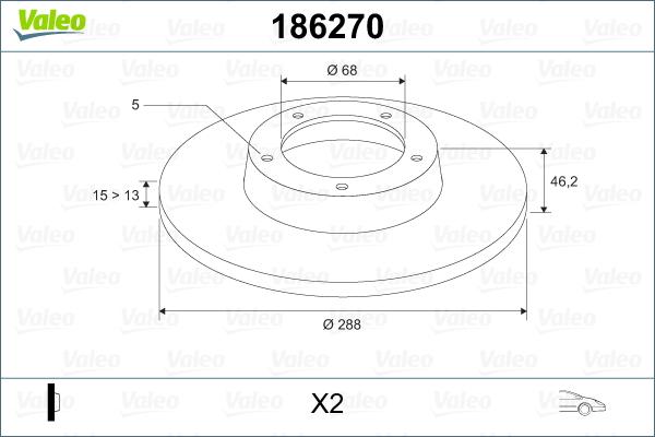 Valeo 186270 - Тормозной диск avtokuzovplus.com.ua