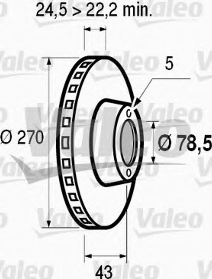 Valeo 186 279 - Тормозной диск avtokuzovplus.com.ua