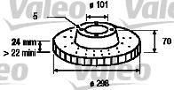 Valeo 186284 - Гальмівний диск autocars.com.ua