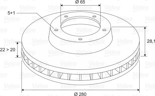 Valeo 186313 - Тормозной диск avtokuzovplus.com.ua