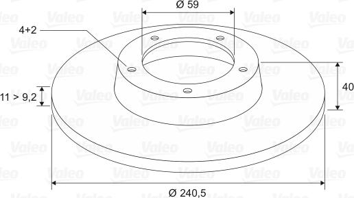 Valeo 186406 - Тормозной диск autodnr.net