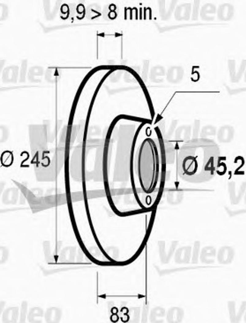 Valeo 186 410 - Гальмівний диск autocars.com.ua