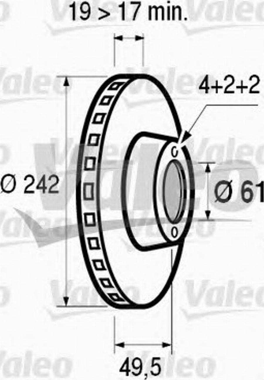 Valeo 186429 - Гальмівний диск autocars.com.ua