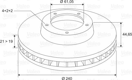 Valeo 186433 - Тормозной диск avtokuzovplus.com.ua