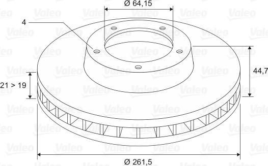 Valeo 297438 - Гальмівний диск autocars.com.ua