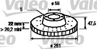 Valeo 186442 - Гальмівний диск autocars.com.ua