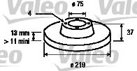 Valeo 186454 - Гальмівний диск autocars.com.ua