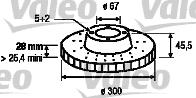 Valeo 186461 - Гальмівний диск autocars.com.ua