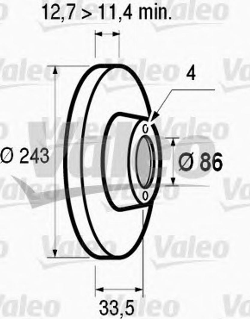 Valeo 186471 - Гальмівний диск autocars.com.ua