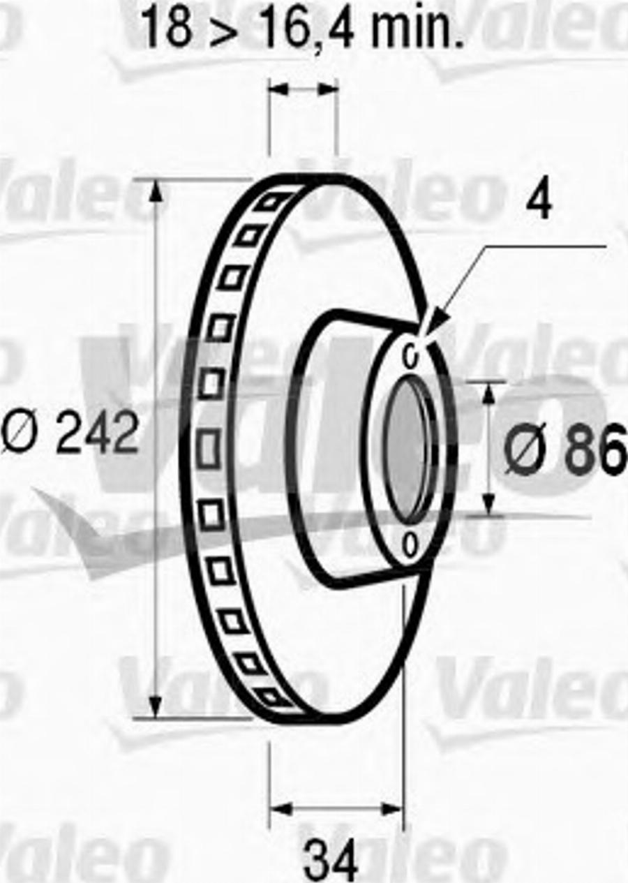 Valeo 186472 - Гальмівний диск autocars.com.ua