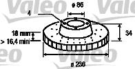 Valeo 186476 - Гальмівний диск autocars.com.ua