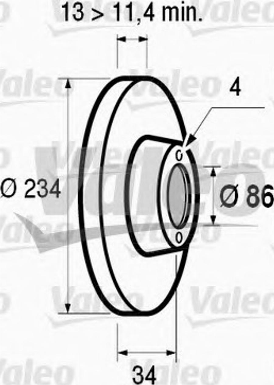 Valeo 186477 - Гальмівний диск autocars.com.ua