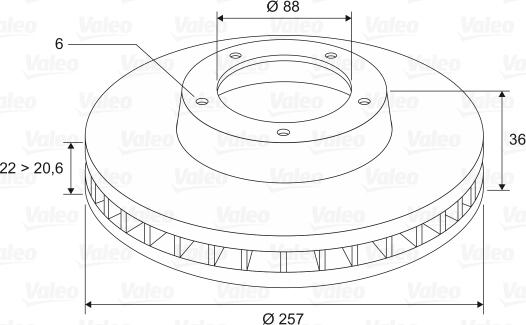 Valeo 186488 - Тормозной диск avtokuzovplus.com.ua