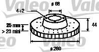 Valeo 186500 - Гальмівний диск autocars.com.ua