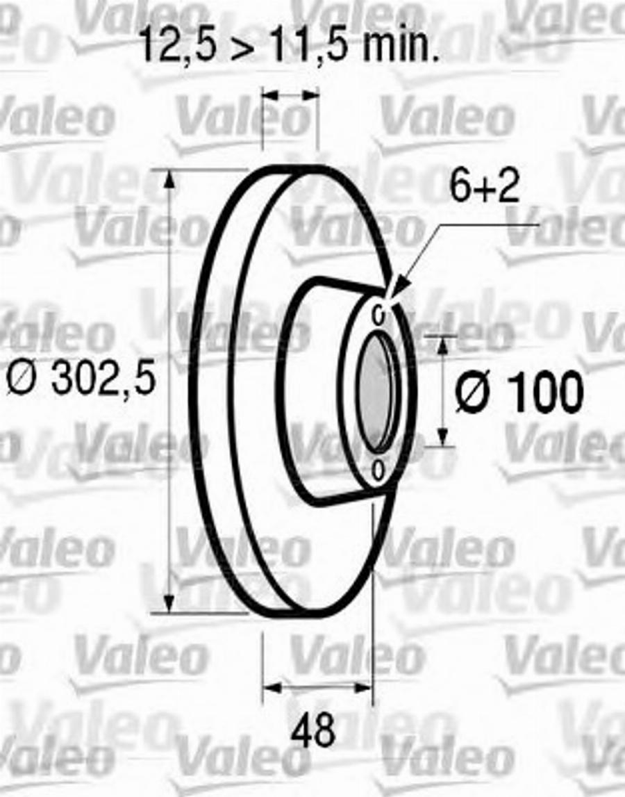 Valeo 186507 - Гальмівний диск autocars.com.ua