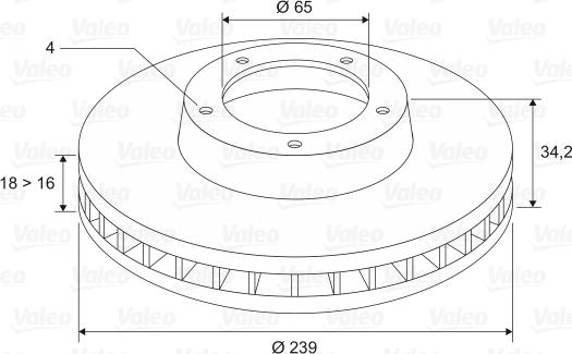 Valeo 186523 - Тормозной диск autodnr.net