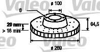 Valeo 186547 - Гальмівний диск autocars.com.ua