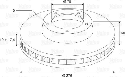 Valeo 186559 - Тормозной диск avtokuzovplus.com.ua