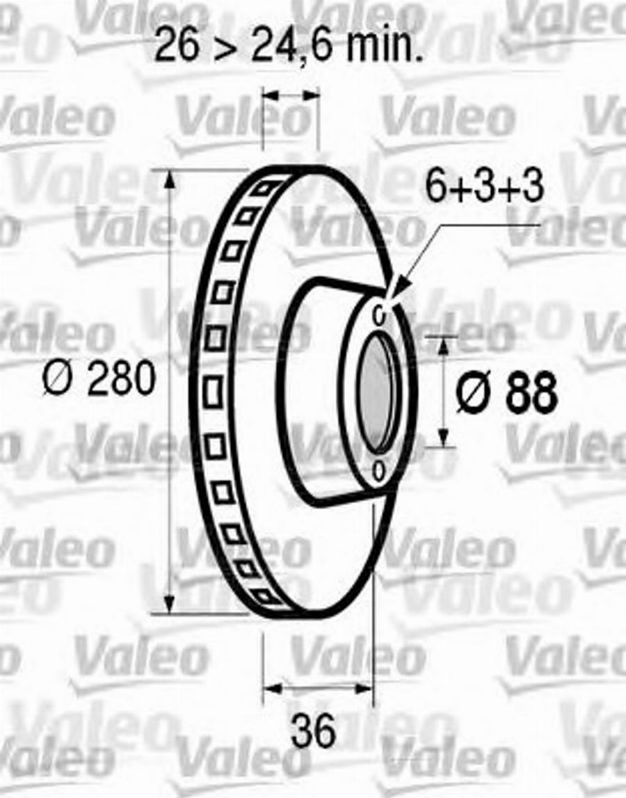 Valeo 186584 - Гальмівний диск autocars.com.ua