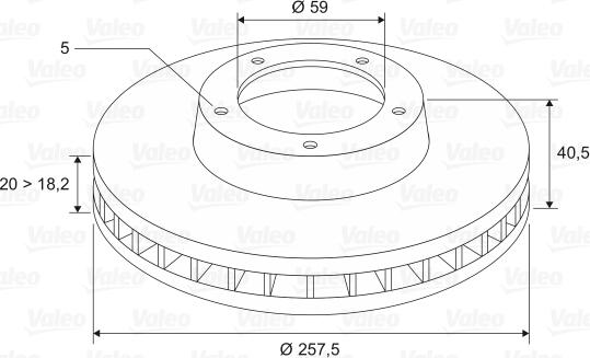 Valeo 186589 - Тормозной диск avtokuzovplus.com.ua