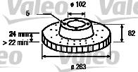 Valeo 186612 - Тормозной диск avtokuzovplus.com.ua