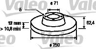 Valeo 186621 - Тормозной диск avtokuzovplus.com.ua