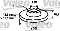 Valeo 186642 - Гальмівний диск autocars.com.ua