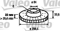 Valeo 186664 - Тормозной диск avtokuzovplus.com.ua