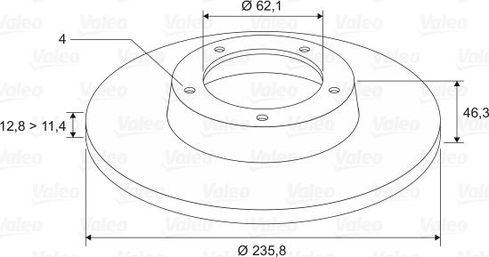 Valeo 186681 - Гальмівний диск autocars.com.ua