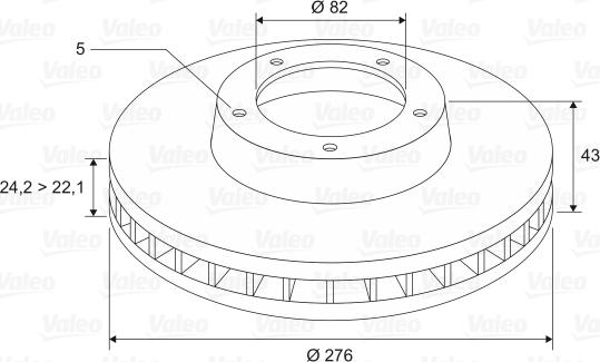 Valeo 186709 - Тормозной диск avtokuzovplus.com.ua