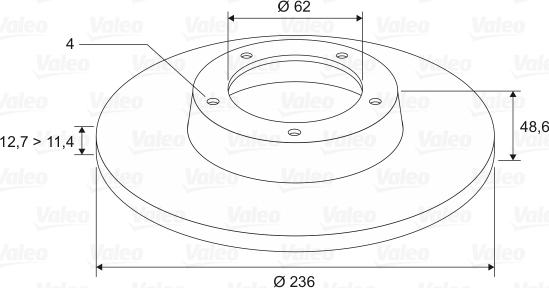 Valeo 186714 - Гальмівний диск autocars.com.ua