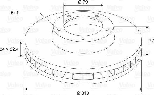 Valeo 186732 - Тормозной диск avtokuzovplus.com.ua