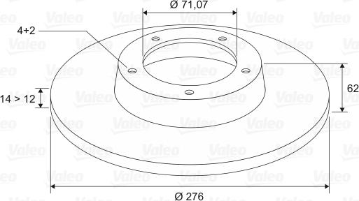 Valeo 186736 - Гальмівний диск autocars.com.ua