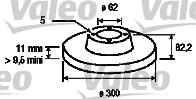 Valeo 186761 - Гальмівний диск autocars.com.ua