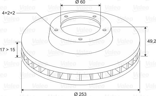 Valeo 186805 - Гальмівний диск autocars.com.ua