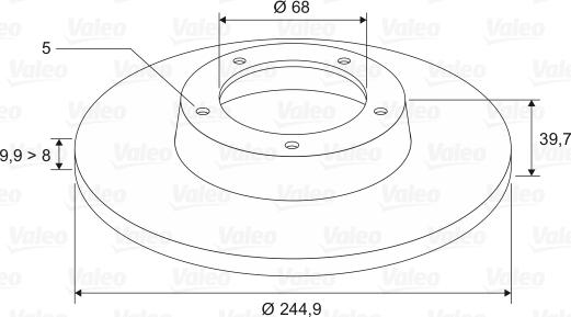 Valeo 186807 - Тормозной диск autodnr.net