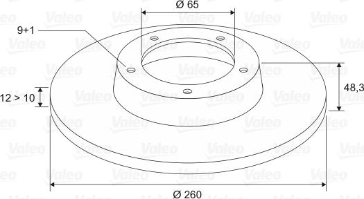 Valeo 186833 - Гальмівний диск autocars.com.ua