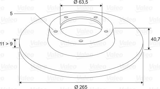 Valeo 186842 - Гальмівний диск autocars.com.ua