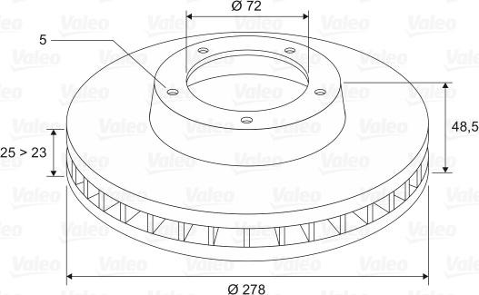 Valeo 186872 - Тормозной диск avtokuzovplus.com.ua